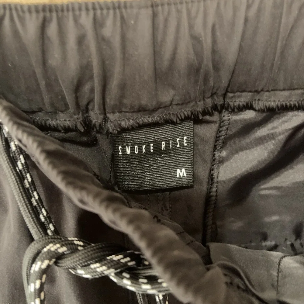 Smoke Rise Cargo Pants Mens Sz M Black‎ Drawstring Cinch Hem Streetwear